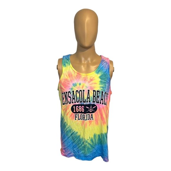 Pensacola Beach 1686 Florida Tie Dye Souvenir Tank Top Men’s Large - Picture 2 of 6